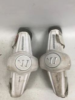 Used Warrior BURN Lacrosse Arm Pads/Guards White LG