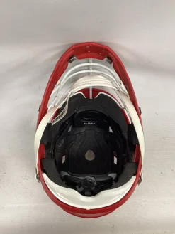 Used Warrior BURN LAX HELMET Lacrosse Helmet Red LG
