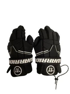 Used Warrior BURN NEXT Lacrosse Gloves Junior Black MD