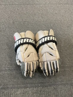 Used Warrior BURN NEXT Lacrosse Gloves Junior White 8"