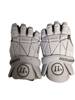 Used Warrior EVO Lacrosse Gloves Mens White MD