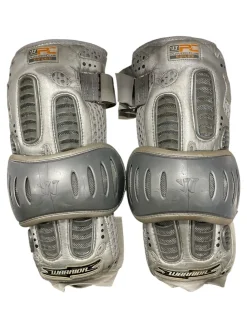 Used Warrior EXOLYTE Lacrosse Arm Pads/Guards Silver MD