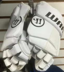 Used Warrior FAT BOY GOALIE BOX LAX Goalie Gloves M White SM