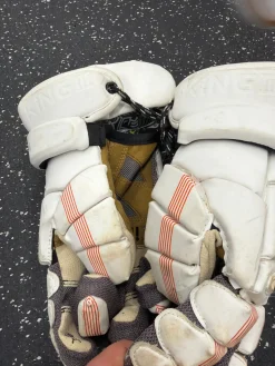 Used Warrior KING 3 Lacrosse Gloves Mens White LG