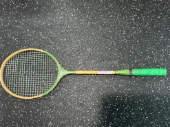 Used WOODEN BADMINTON RACQUET Adult Badminton Racquet Royal Blue Unknown