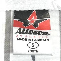 Used Alleson TAPERED BOTTOM W PIPE BB/SB Pant Boys White And Red SM