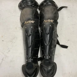 Used All-Star LG1216PS Catchers Leg Guards Black Junior