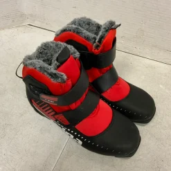 Used Alpina Boys NNN XC Ski Boots Red W 05-05.5 / JR 03.5-04