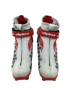 Used Alpina Boys NNN XC Ski Boots Red W 05-05.5 / JR 03.5-04