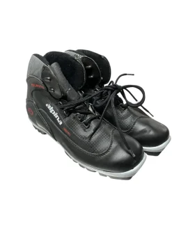 Used Alpina Mens NNN XC Ski Boots Black W 06.5-07 / JR 4.5-05