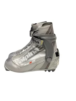 Used Alpina SKATE BOOT Boys NNN XC Ski Boots Grey W 05-05.5 / JR 03.5-04