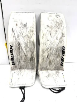 Used Bauer HYPERLITE 2 Goalie Leg Pads Senior White 35