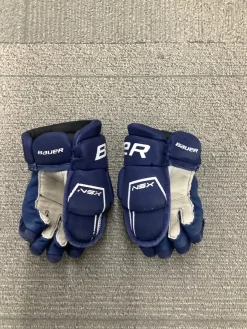 Used Bauer NSX Youth Gloves Navy Blue 8"