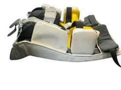 Used Bauer ONE.5 STEP 2 Goalie Leg Pads Junior White And Yellow 25"