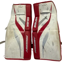 Used Bauer PRODIGY Goalie Leg Pads Junior Red 24"
