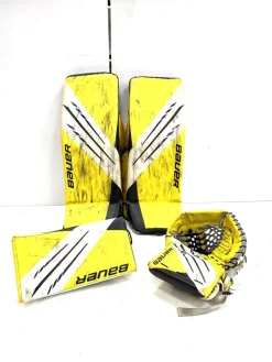 Used Bauer PRO HYPERLITE FULL SET Goalie Leg Pads Senior 35
