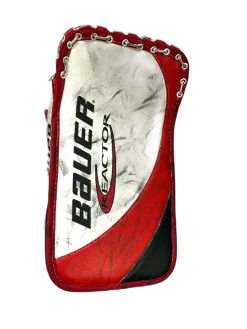 Used Bauer REACTOR Junior Goalie Blocker White/Black/Red