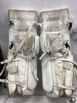 Used Bauer REACTOR 7000 SR Goalie Leg Pads Senior White 35
