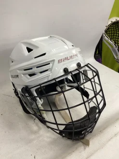 Used Bauer RE-AKT 150 M Helmet Cage Combo White MD