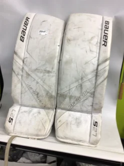 Used Bauer S27 Goalie Leg Pads Senior White MD