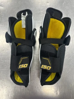 Used Bauer SUPREME 150 Junior Shin Guards White 11"