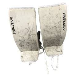 Used Bauer SUPREME 2S PRO Goalie Leg Pads Senior White 33
