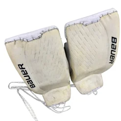 Used Bauer SUPREME ULTRA SONIC Goalie Leg Pads Senior White 35