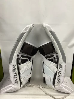 Used Bauer SV PRO LEG PADS Goalie Leg Pads Senior White 33