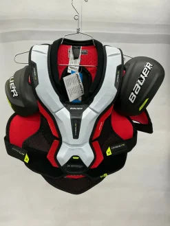 Used Bauer VAPOR HYPERLITE Intermediate Shoulder Pads White/Black/Red MD