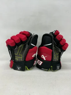 Used Bauer VAPOR Junior Gloves Black And Red 10"