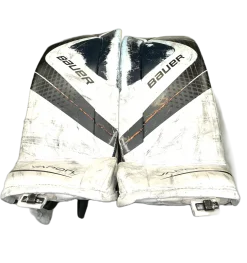 Used Bauer X700 Goalie Leg Pads Junior White And Black 28"