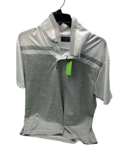 Used Ben Hogan PERFORMANCE DRI-FIT WHT/GRY POLO S.S. Golf Shirt M White XL