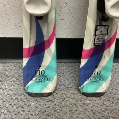 Used Blizzard VIVA JUNIOR Girls DH Ski/Binding Carolina Blue And White 110 cm