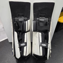 Used Brians GNETIK 8.0 +1 LEG PADS Goalie Leg Pads Senior White And Royal Blue 36