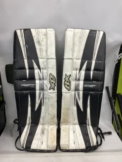Used Brians G-NETIK PRO Goalie Leg Pads Senior White 33" +2