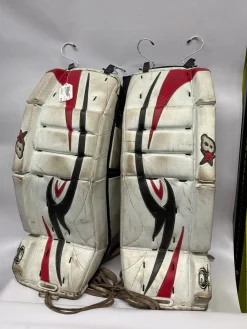Used Brians ZERO G Goalie Leg Pads Inter White 29 1/2"