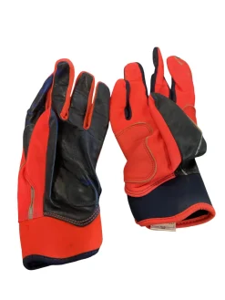 Used Bruce Bolt BB/SB Batting Gloves Navy Blue And Orange MD