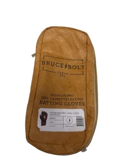 Used BRUCE BOLT PREMIUM PRO LONG CUFF Adult Batting Gloves Maroon LG