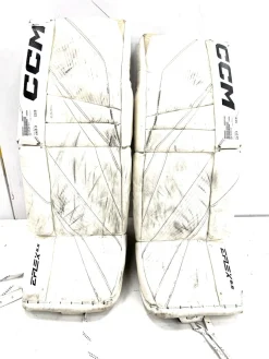 Used CCM EFLEX 6.5 Goalie Leg Pads Junior White 26