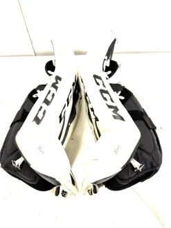 Used CCM E3.5 Goalie Leg Pads Junior White 30"