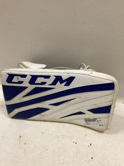 Used CCM E 4.5 Youth Goalie Blocker White And Royal Blue