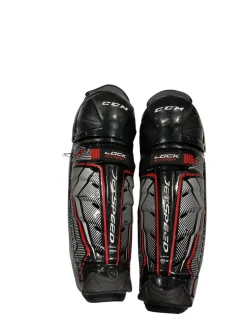 Used CCM FT370 Junior Shin Guards Black 11"