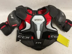 Used CCM JETSPEED FT4 Junior Shoulder Pads White/Black/Red SM