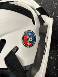 Used CCM 1.5 Junior Goalie Helmet/Mask White One Size