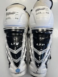 Used CCM LTP Junior Shin Guards White 10