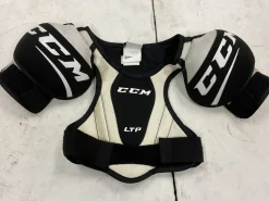 Used CCM LTP Junior Shoulder Pads White And Black SM