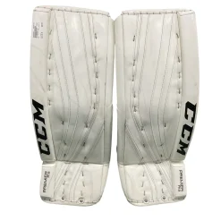 Used CCM PREMIER R19 Goalie Leg Pads Senior White 32"