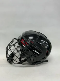Used CCM TACKS 70 Helmet Cage Combo Black And Red Fits all