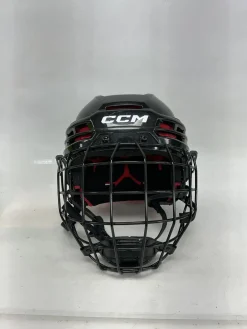 Used CCM TACKS 70 Helmet Cage Combo Black And Red Fits all