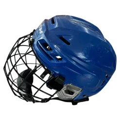 Used CCM TACKS 710 Helmet Cage Combo Royal Blue MD